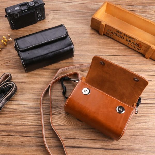 Canon G7X3 / G5X2 / Sony ZV1RX1007 / RICOH GR3 Camera Leather Case (Brown) - Image 5