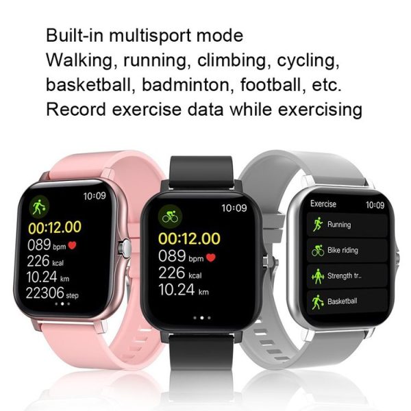 S12 Smart Watch Heart Rate Weather Blood Pressure Meter Movement Bracelet (Pink) - Image 5