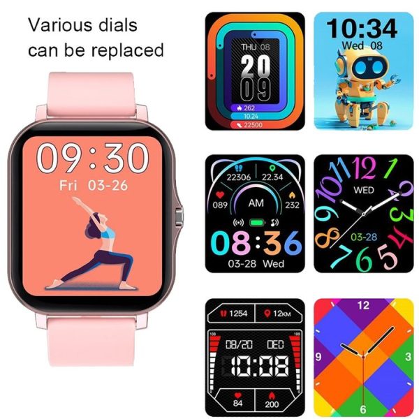 S12 Smart Watch Heart Rate Weather Blood Pressure Meter Movement Bracelet (Pink) - Image 6