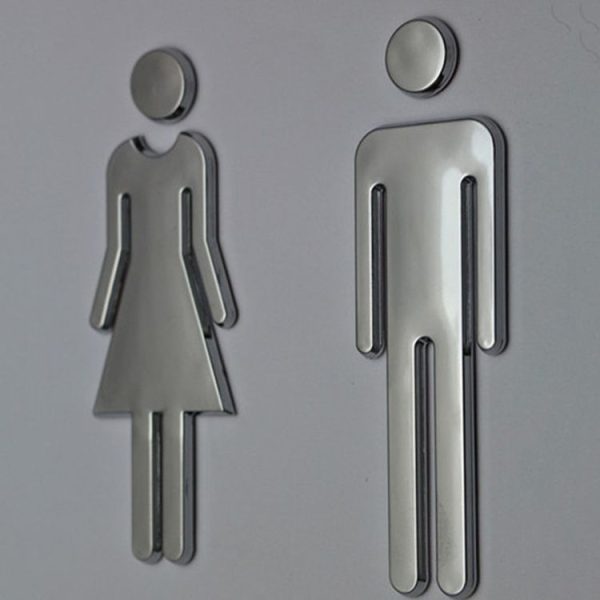 2 PCS 12cm Toilet / Bathroom / Restroom / WC Door Wall Sign Signage - Image 2