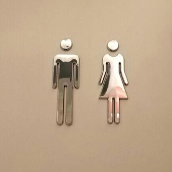 2 PCS 12cm Toilet / Bathroom / Restroom / WC Door Wall Sign Signage - Image 4