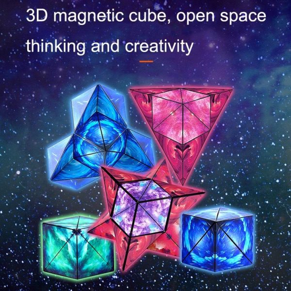 3D Variety Geometry Alien Magic Cube Magnetic Logic Thinking Children Educational Toys (Magic Purple) - Image 6