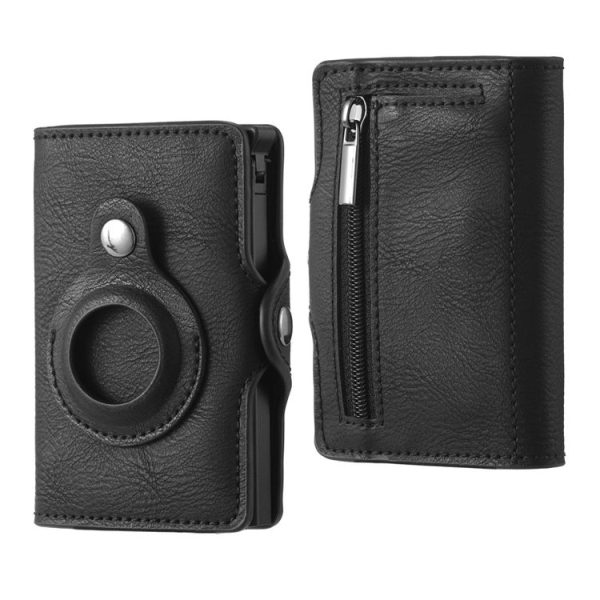 FY2108 Tracker Wallet Metal Card Holder for AirTag, Style: Retro (Black) - Image 2