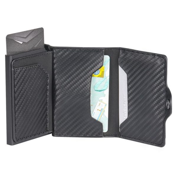 FY2108 Tracker Wallet Metal Card Holder for AirTag, Style: Retro (Coffee) - Image 3