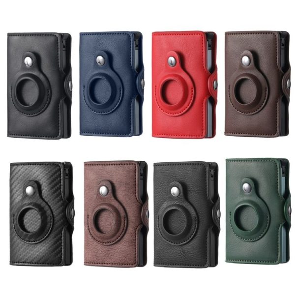 FY2108 Tracker Wallet Metal Card Holder for AirTag, Style: Retro (Coffee) - Image 6