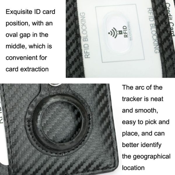 TQ-319 Anti-Theft Anti-Lost Tracker Leather Card Holder For AirTag, Style: Flat Pattern (Red) - Image 4