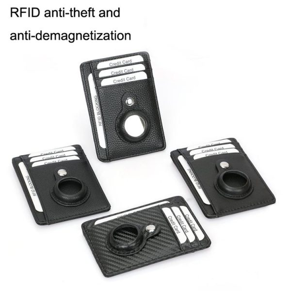 TQ-319 Anti-Theft Anti-Lost Tracker Leather Card Holder For AirTag, Style: Flat Pattern (Gray) - Image 5