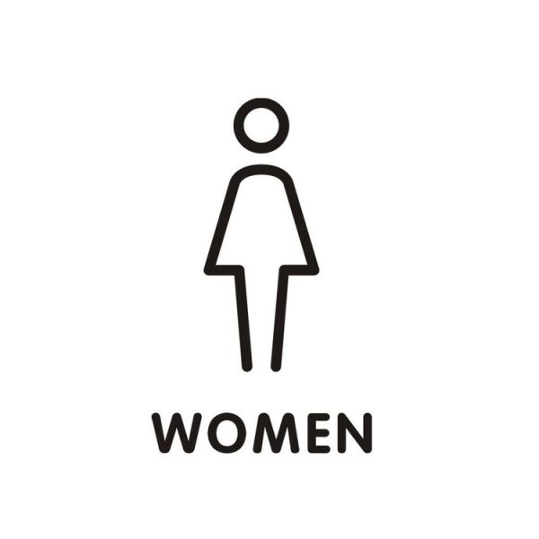 19 x 14cm Personalized Restroom Sign WC Sign Toilet Sign, Style: Black Single Women