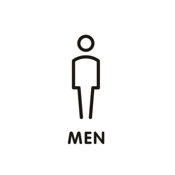 19 x 14cm Personalized Restroom Sign WC Sign Toilet Sign, Style: Black Single Man