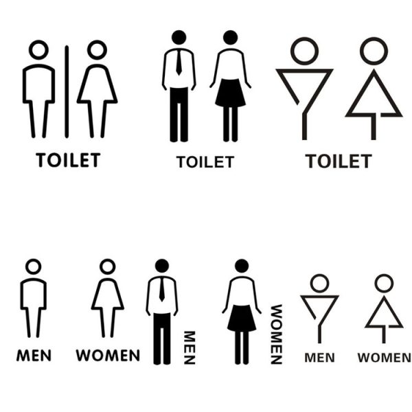 19 x 14cm Personalized Restroom Sign WC Sign Toilet Sign, Style: Black Single Man - Image 2