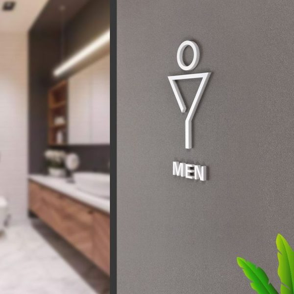 19 x 14cm Personalized Restroom Sign WC Sign Toilet Sign, Style: Black Single Man - Image 5