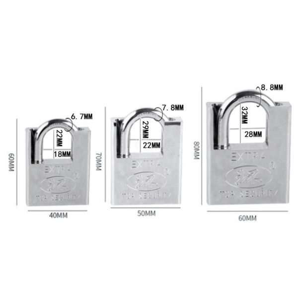 SIX-CYCLE Half-packed Blade Locks Anti-pick Locks, Size: 50mm (Independent Lock With 4 Keys) - Image 3