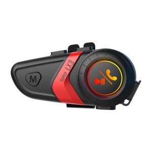 Motorcycle Helmet Call Music Navigation Bluetooth Headset, Color: Red (Soft Pipe Microphone)