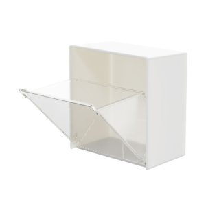 Wall-Mounted Flip Storage Box Paste Small Object Storage Box (White)