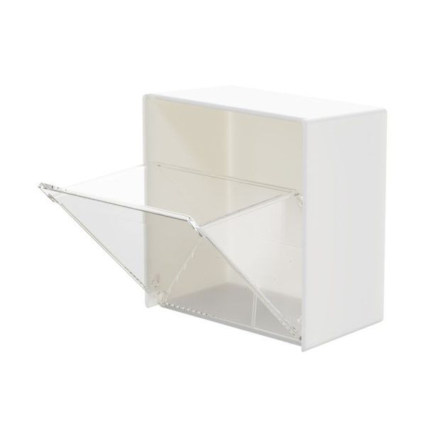 Wall-Mounted Flip Storage Box Paste Small Object Storage Box (White)