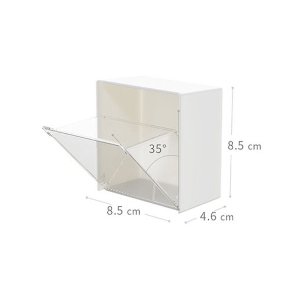 Wall-Mounted Flip Storage Box Paste Small Object Storage Box (White) - Image 2
