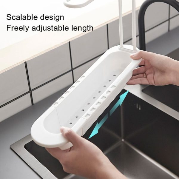 Disassembly With Towel Pole Telescopic Sink Rack (White) - Image 4