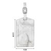 Marbled PU Leather Luggage Tag Oil Edge Sewing With Metal Hardware Buckle (Black) - Image 3