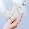 Marbled PU Leather Luggage Tag Oil Edge Sewing With Metal Hardware Buckle (Black) - Image 5