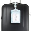 Marbled PU Leather Luggage Tag Oil Edge Sewing With Metal Hardware Buckle (Black) - Image 6