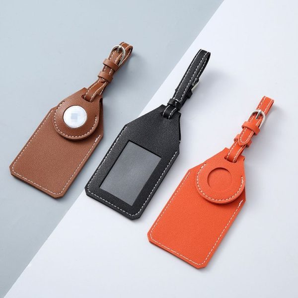 PU Anti-Lost Luggage Tag Tracker Cover for AirTag (Brown) - Image 2