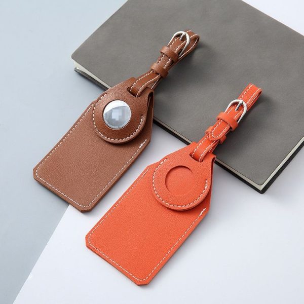 PU Anti-Lost Luggage Tag Tracker Cover for AirTag (Brown) - Image 3