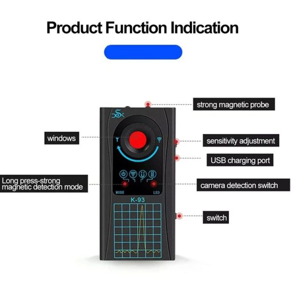 K93 Signal Detector GPS Anti-Location Camera Anti-Sneak Photo Detector - Image 4