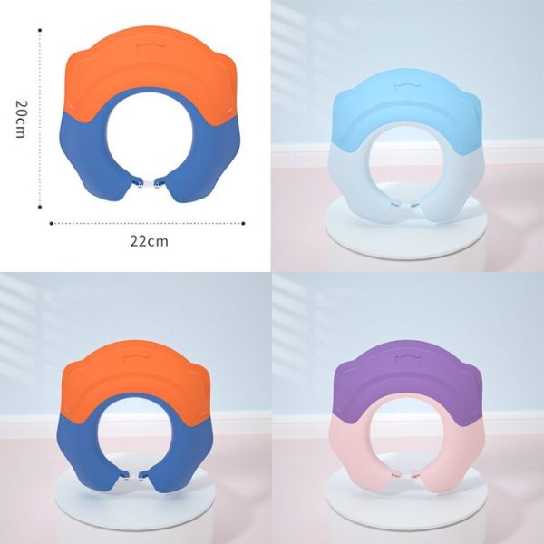 Shampoo Earmuffs Silicon Infant Wash Bath Cap Child Washing Hat (Orange) - Image 2