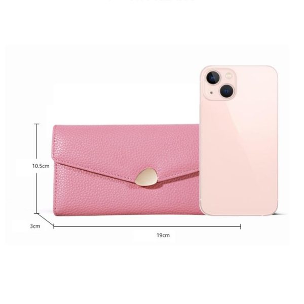 87P Litchi Pattern Multifunctional Large Capacity Wallet Phone Bag (Red Wine) - Image 3