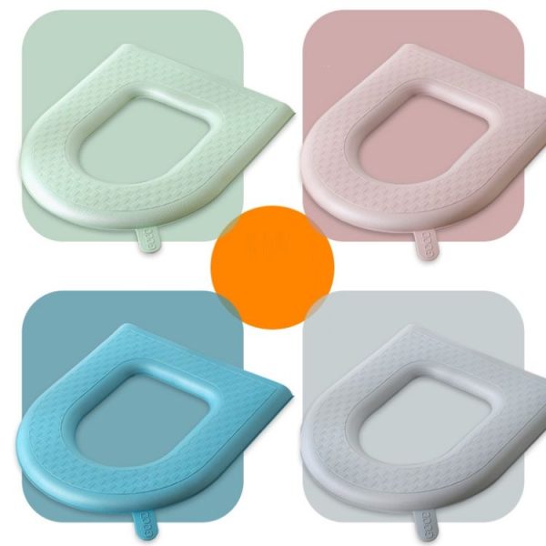 Household Thickened Waterproof Washable Toilet Seat, Color: Green - Image 2