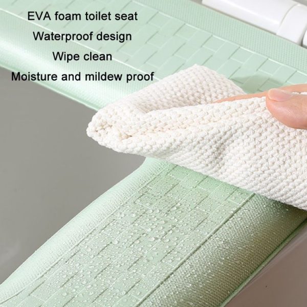 Household Thickened Waterproof Washable Toilet Seat, Color: Green - Image 3
