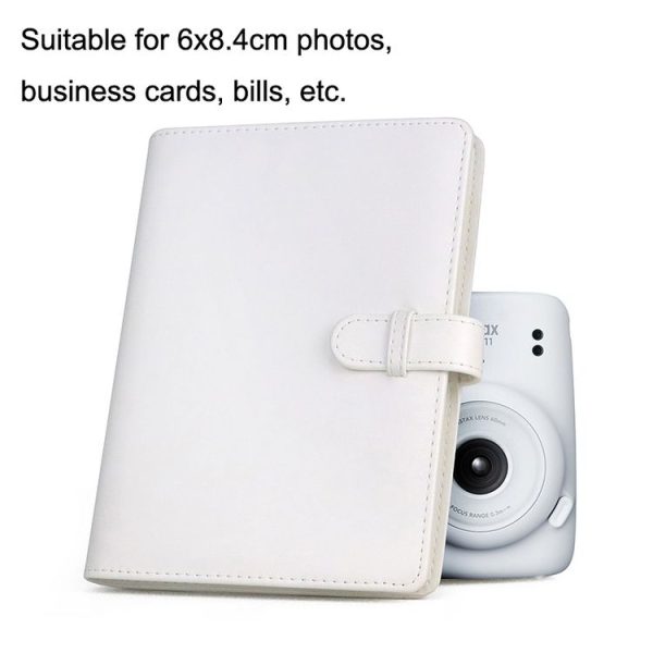 3 Inch PU Leather Retro Photo Album Photo Storage Commemorative Book (White) - Image 4