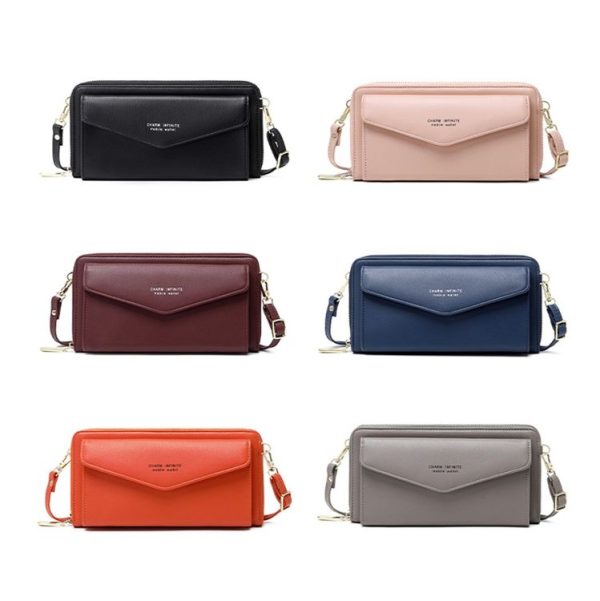 1665 RFID Anti-magnetic Anti-theft Touch Screen Cross-Body Phone Bag Card Holder (Royal Blue) - Image 2