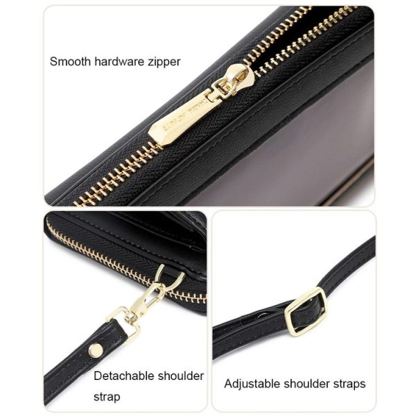 1665 RFID Anti-magnetic Anti-theft Touch Screen Cross-Body Phone Bag Card Holder (Royal Blue) - Image 4