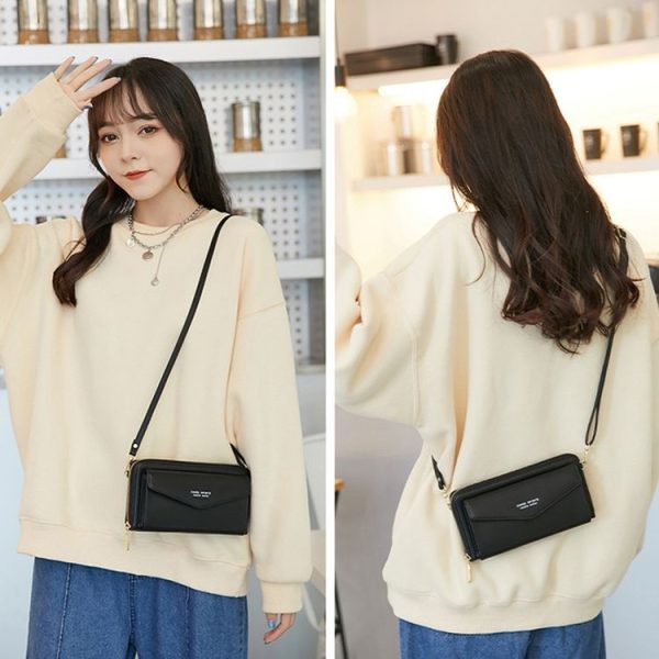 1665 RFID Anti-magnetic Anti-theft Touch Screen Cross-Body Phone Bag Card Holder (Royal Blue) - Image 6