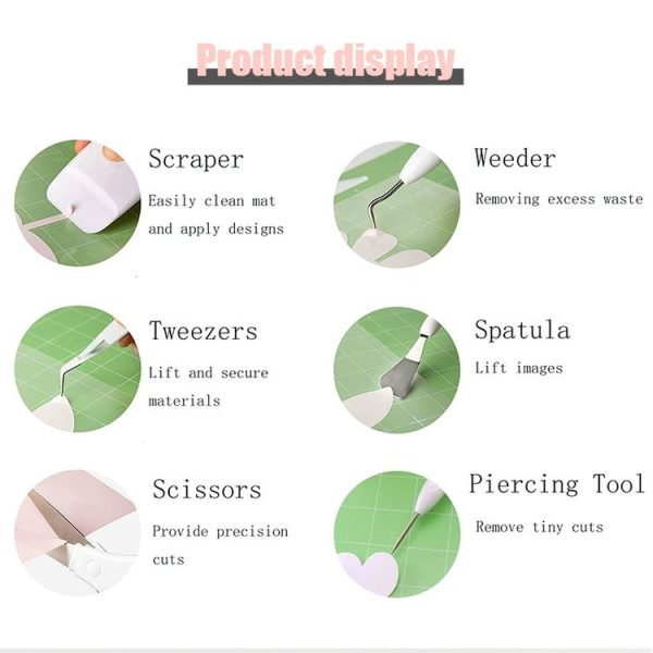 5 In 1+Recycler+Bag Vinyl Weeding Tool Set DIY Silhouette Embossed Engraving Tool - Image 4
