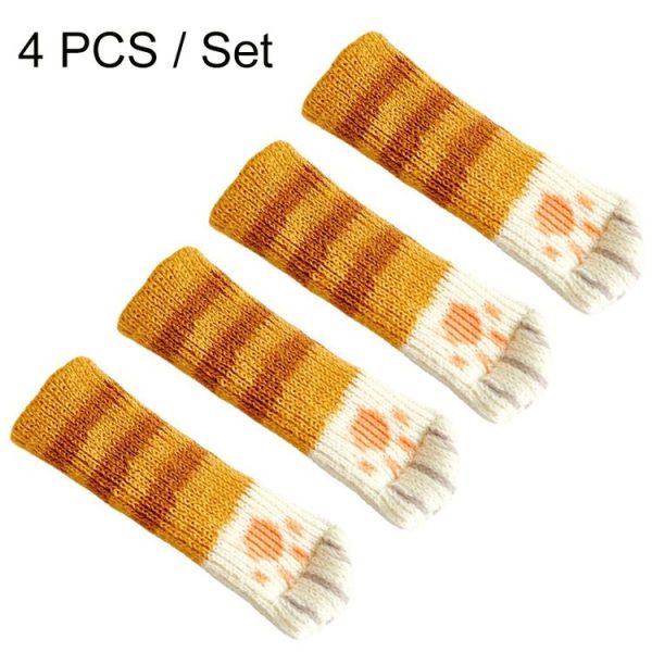 1 Set Double Knit Wear-Resisting Table Stool Leg Mute Protective Cover (Light Gray) - Image 3