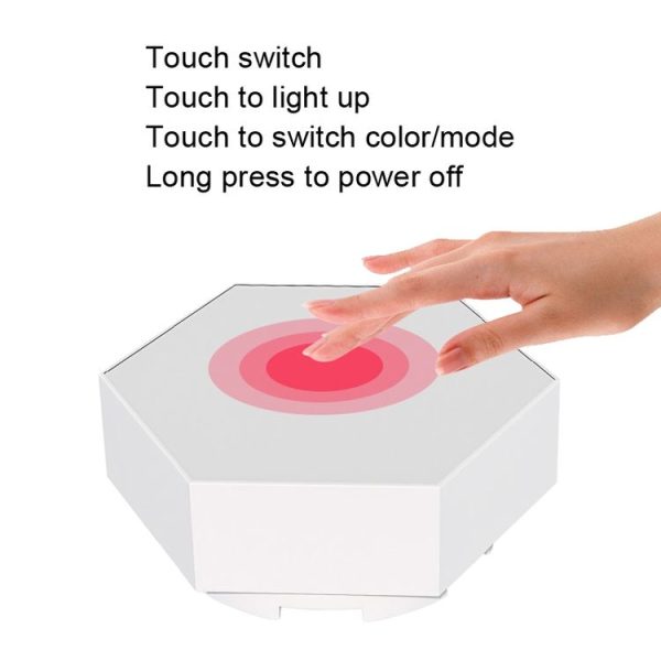 LED Quantum Honeycomb Night Light RGB Atmosphere Decorative Light, Style: Touch (3 Color) - Image 5