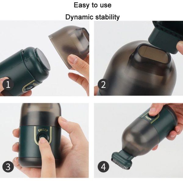 Desktop Mini Rechargeable Handheld Vacuum Cleaner (White) - Image 3