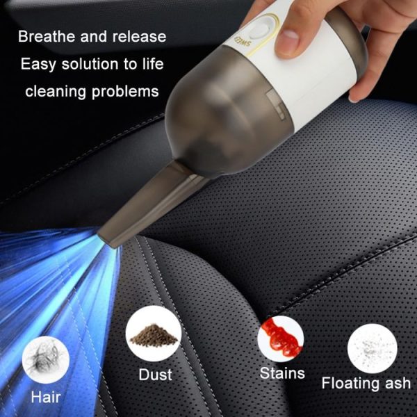 Desktop Mini Rechargeable Handheld Vacuum Cleaner (White) - Image 5