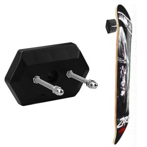 Wall Mount Skateboard Stand For Skateboard Deck Display and Storage (Black)