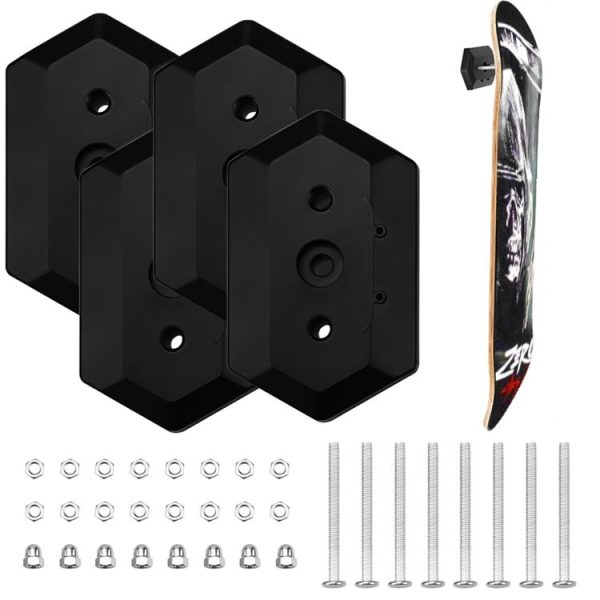 Wall Mount Skateboard Stand For Skateboard Deck Display and Storage (Black) - Image 2