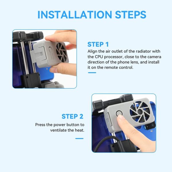RCSTQ Universal Cooling Fan Cell Phone Cooler For DJI Mavic 3 / Mini 2 / Mini 3 Pro / Air 2 - Image 10