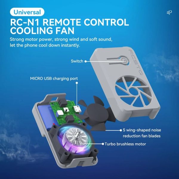 RCSTQ Universal Cooling Fan Cell Phone Cooler For DJI Mavic 3 / Mini 2 / Mini 3 Pro / Air 2 - Image 7