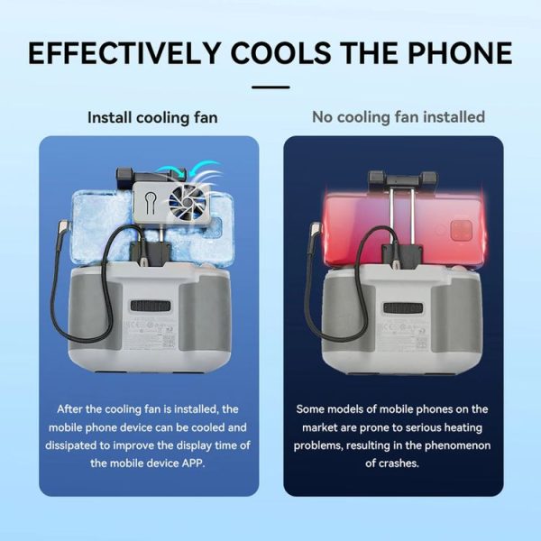 RCSTQ Universal Cooling Fan Cell Phone Cooler For DJI Mavic 3 / Mini 2 / Mini 3 Pro / Air 2 - Image 9