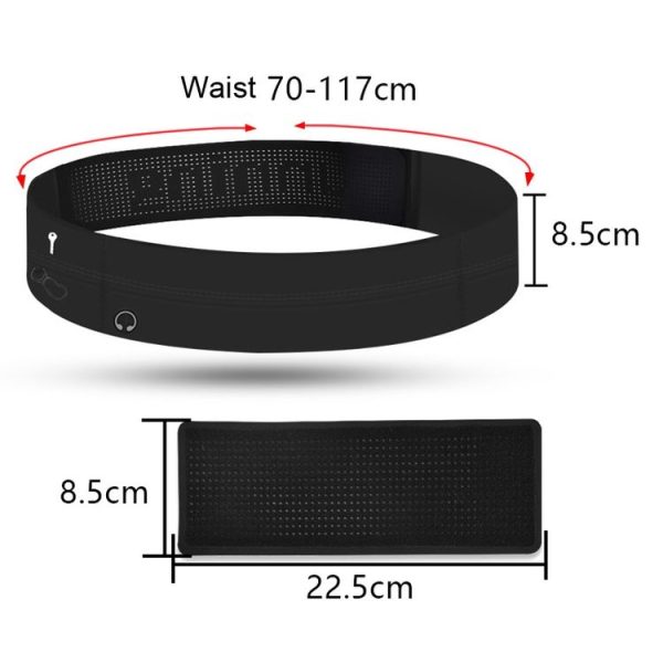 Running Waist Bag Invisible Outdoor Marathon Phone Storage Belt, Color: Black - Image 2