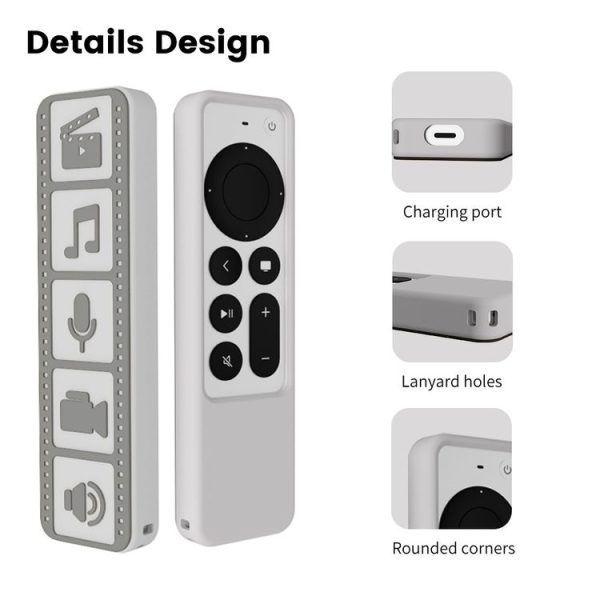 Silicone Remote Controller Waterproof Anti-Slip Protective Cover For Apple TV 4K 2021 (Brown) - Image 4