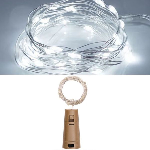 LED Wine Cork Christmas Decorative String Lights, Spec: 2m 20 lights (White)