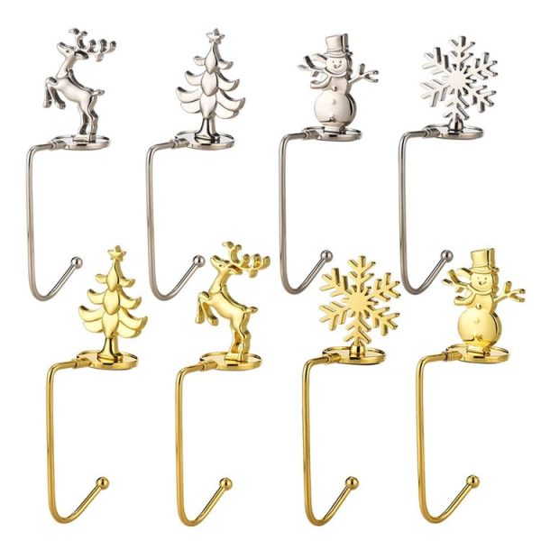Christmas Decorative Hook Cartoon Christmas Hanger, Spec: Gold Snowman - Image 2