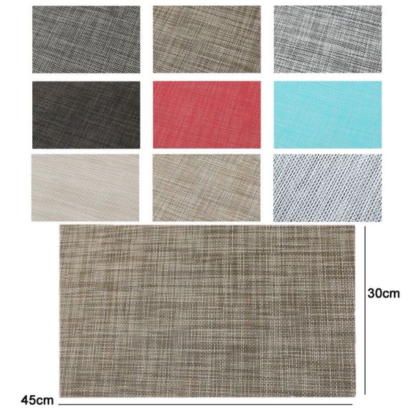 PVC Woven Antibacterial Mildew Proof Heat Insulation Coaster (Gray White) - Image 2